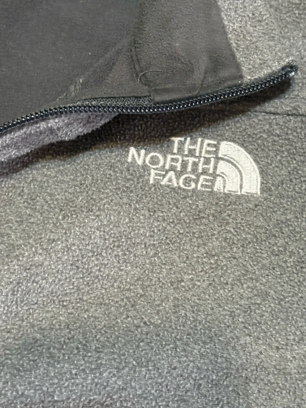 Men’s Grey Full-Zip Fleece North Face Jacket Medium